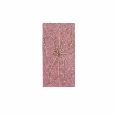 Linge de table textile - SERVIETTE RECYCLÉE 2-PACK ELIN, ROSE/BLANC 45x45cm - BY WILLE