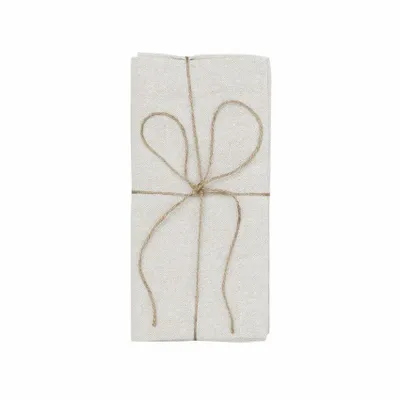 Linge de table textile - SERVIETTE RECYCLÉE 2-PACK ELIN, LIN/BLANC - BY WILLE