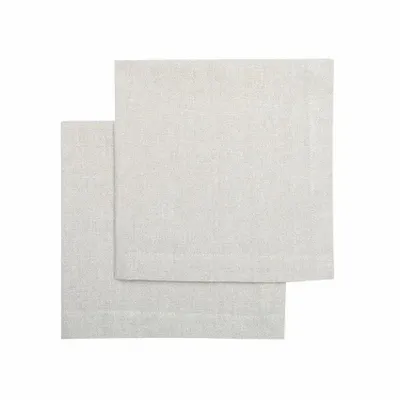 Linge de table textile - SERVIETTE RECYCLÉE 2-PACK ELIN, LIN/BLANC - BY WILLE