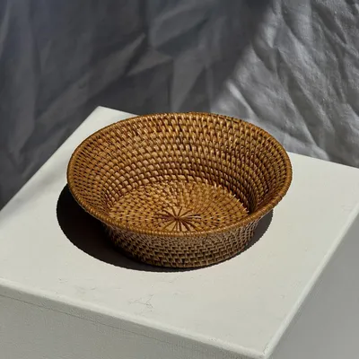Storage boxes - Small flared Indonesian woven rattan bowl D20 H6 - OFFICE OBJETS