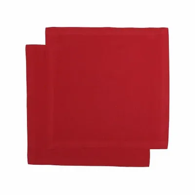 Linge de table textile - SERVIETTE RECYCLÉE 2-PACK ELIN, ROUGE FONCÉ 45x45cm - BY WILLE