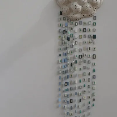 Ceramic - Wall sculpture "Every cloud has a silver lining" - GALERIE SANA MOREAU