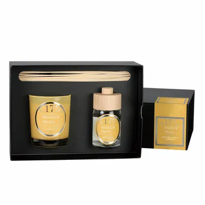Bougies - NUMBERS NUM.17 MANGO & MELON SET OF CANDLE AND DIFFUSER - CERABELLA SL