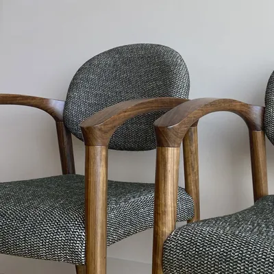 Chairs for hospitalities & contracts - Dining Chair Tanoco with armrests & frame solid wood - seat fabric COM - DUISTT