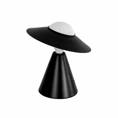 Table lamps - Table lamp in white glass and black steel - ANGEL CERDÁ