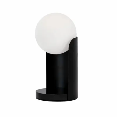 Lampes à poser - Lampe de table en verre blanc et acier noir - ANGEL CERDÁ