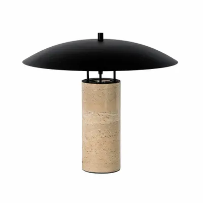 Lampes à poser - Lampe de table en acier noir et marbre céramique - ANGEL CERDÁ