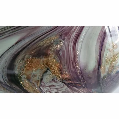 Decorative objects - Purple glass bird with golden sparkle, on métal feet H : 6"7/10 - TRADE WINDS