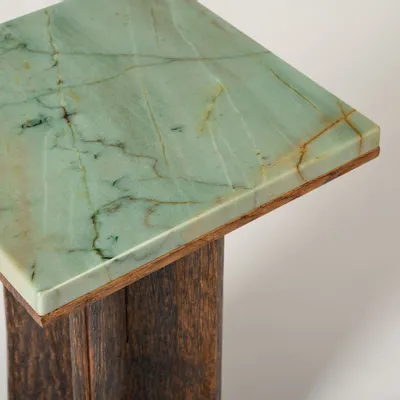 Other tables - Side table in wood and marble - Gregory - ESMERY EBENISTERIE