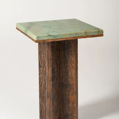 Other tables - Side table in wood and marble - Gregory - ESMERY EBENISTERIE