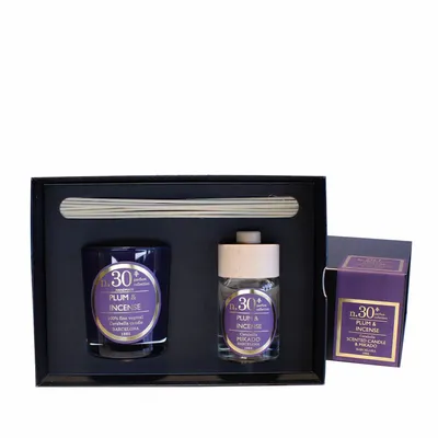 Bougies - NUMBERS NUM.30 PLUM & INCENSE SET OF CANDLE AND DIFFUSER - CERABELLA SL