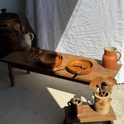 Fourchettes - Couvert à salade ou grande cuillère en teck ovale fendue L18 D8,5 - OFFICE OBJETS
