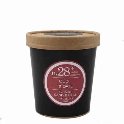 Candles - NUMBERS COLLECTION NUM.28 OUD & DATE CANDLE REFILL - CERABELLA SL