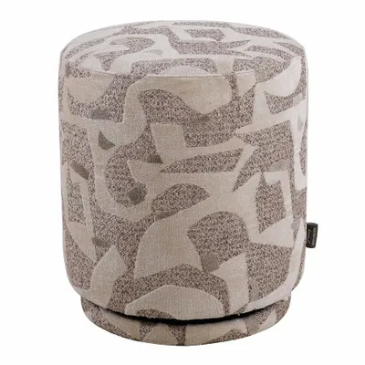 Poufs - POUF ROND 'REGENCY' BRUN/BEIGE - FANCY