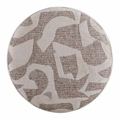 Poufs - POUF ROND 'REGENCY' BRUN/BEIGE - FANCY