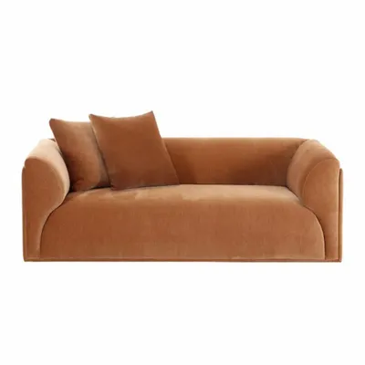 Sofas - 2 SEATER 'ALMATY' COGNAC VELVET - FANCY