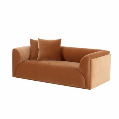 Sofas - 2 SEATER 'ALMATY' COGNAC VELVET - FANCY