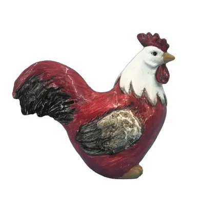 Sculptures, statuettes and miniatures - Red Rooster Figurine 7cm - ROLANDE DU DREUILH  LACE JEWEL