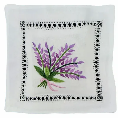 Fabric cushions - lavender cotton pad - ROLANDE DU DREUILH  LACE JEWEL