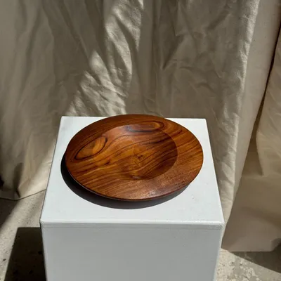 Objets de décoration - Petit vide poche circulaire en teck monoxyle épais D25 H7 - OFFICE OBJETS