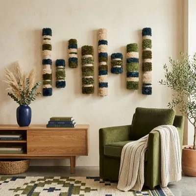 Other wall decoration - Moss & Ocean Totems: Multi-Piece Textured Wall Installation Set - SARMAL DESIGN