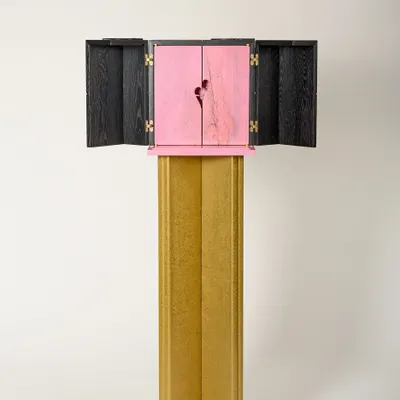 Writing desks - Wooden and brass Secretary - Pierre-Charbel - ESMERY EBENISTERIE
