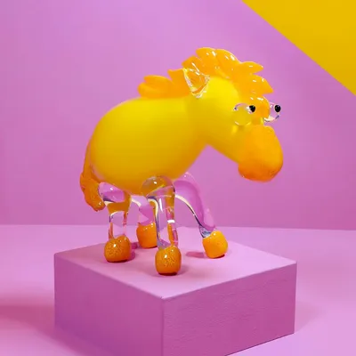 Verre d'art - Cheval - Sculpture en verre soufflé - CAT DESIGNER VERRIER