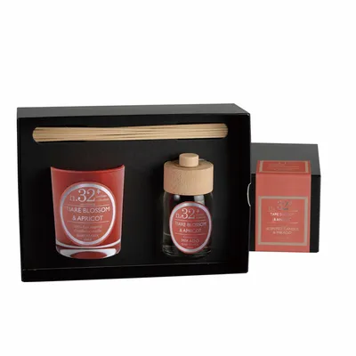 Bougies - NUMBERS NUM.32 TIARE BLOSSOM & APRICOT SET OF CANDLE AND DIFFUSER - CERABELLA SL