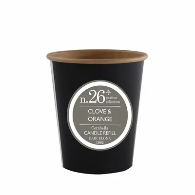 Candles - NUMBERS COLLECTION NUM.26 CLOVE AND ORANGE CANDLE REFILL - CERABELLA SL
