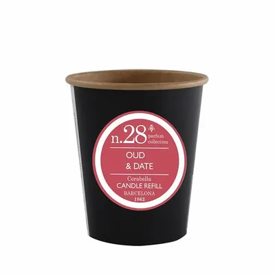 Candles - NUMBERS COLLECTION NUM.28 OUD & DATE CANDLE REFILL - CERABELLA SL
