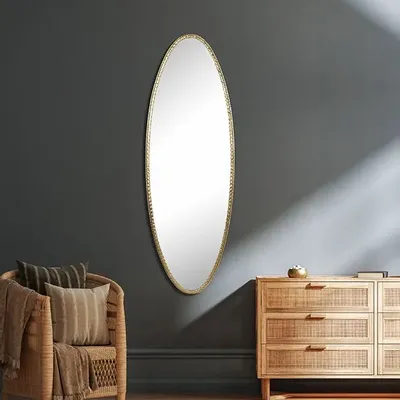 Decorative objects - GOLD METAL OVAL DECORATIVE MIRROR 41X120CM - EMDE