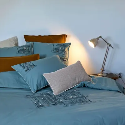 Linge de lit - PARURE DE LIT BRODÉE EN PERCALE DE COTON LONDRES - SYLVIE THIRIEZ