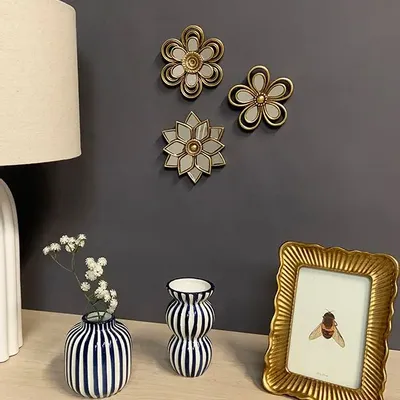 Decorative objects - FLOWER MIRROR WALL DECORATION 11.5X12CM - EMDE