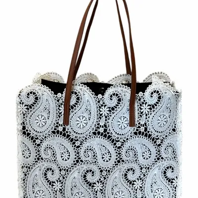 Bags and totes - White lace tote bag - ROLANDE DU DREUILH  LACE JEWEL