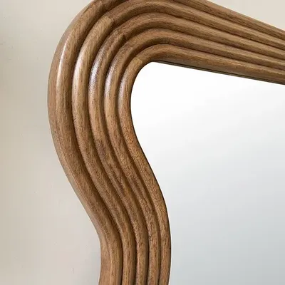 Decorative objects - HONEY WOOD WAVE MIRROR 60X120CM - EMDE