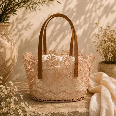 Sacs et cabas - Cabas dentelle écru - ROLANDE DU DREUILH  LACE JEWEL
