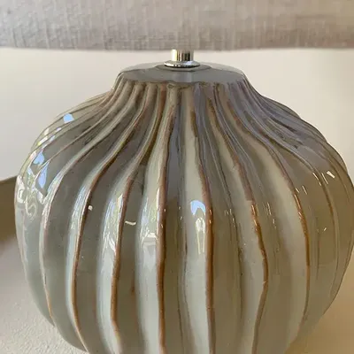 Decorative objects - BEIGE AND GREEN CERAMIC LAMP 35X45CM - EMDE