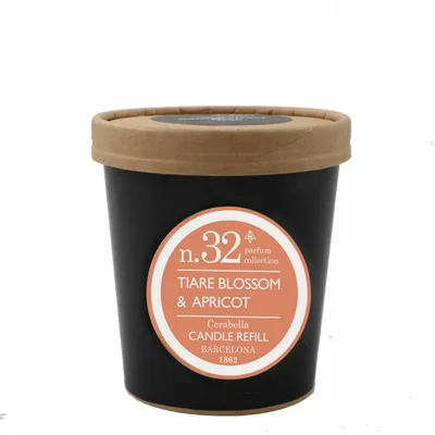 Candles - NUMBERS COLLECTION NUM.32 TIARE BLOSSOM & APRICOT CANDLE REFILL - CERABELLA SL