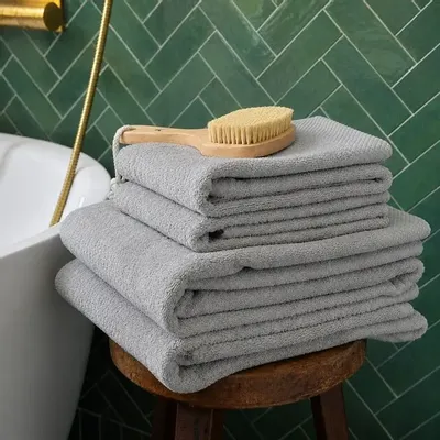Serviettes de bain - SERVIETTE DE TOILETTE DALARÖ, GRIS CLAIR 50x70cm 100 % coton, 580 g/m2 - BY WILLE
