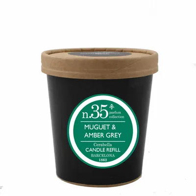 Candles - NUMBERS COLLECTION NUM.35 MUGUET & AMBER GREY CANDLE REFILL - CERABELLA SL