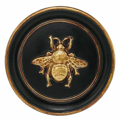 Decorative objects - ROUND BLACK AND GOLD BEE WALL DECORATION 20CM - EMDE