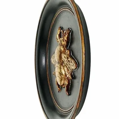 Decorative objects - ROUND BLACK AND GOLD BEE WALL DECORATION 20CM - EMDE