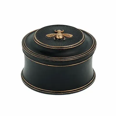 Decorative objects - BLACK AND GOLD BEE BOX 7.5X5CM - EMDE