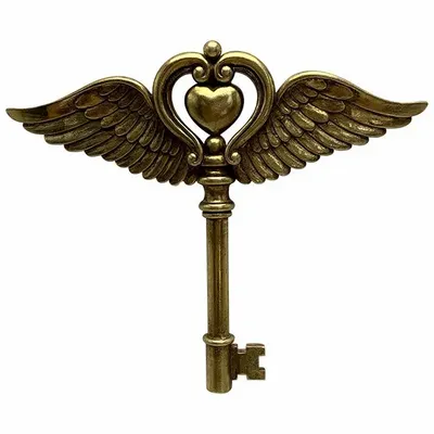 Decorative objects - GOLD HEART WING KEY WALL DECORATION 20X17CM - EMDE