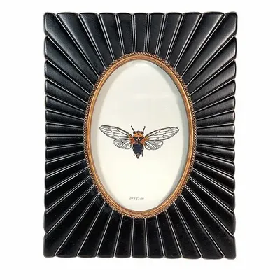 Decorative objects - BLACK AND GOLD OVAL PHOTO FRAME 10X15CM - EMDE