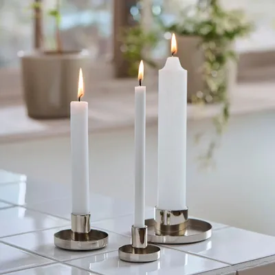 Objets de décoration - Bougeoir pour bougie de 1,3, 2,2 and 3,8 cm couleur argent - IB LAURSEN