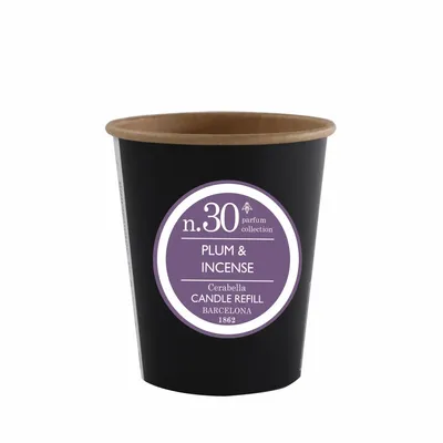 Candles - NUMBERS COLLECTION NUM.30 PLUM & INCENSE CANDLE REFILL - CERABELLA SL