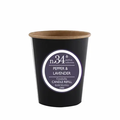 Candles - NUMBERS COLLECTION NUM.34 PEPPER & LAVENDER CANDLE REFILL - CERABELLA SL