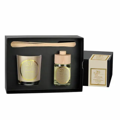 Bougies - NUMBERS NUM.20 RICE & ALMOND SET CANDLE AND DIFFUSER - CERABELLA SL