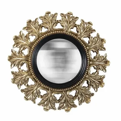 Decorative objects - BLACK AND GOLD CONVEX MIRROR 20.5CM - EMDE